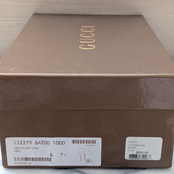 GUCCI Vernice Soft Metal Black Pump IT37.5, US7.5 - Picture 8 of 8